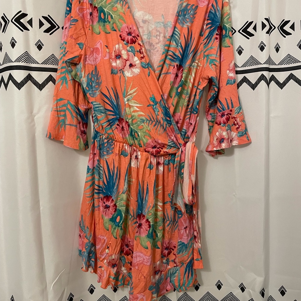 Tropical wrap romper